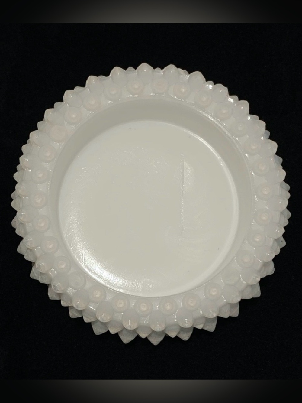 White Opalescent Hobnail Milk Glass Salt Cellar - Picture 6 of 8
